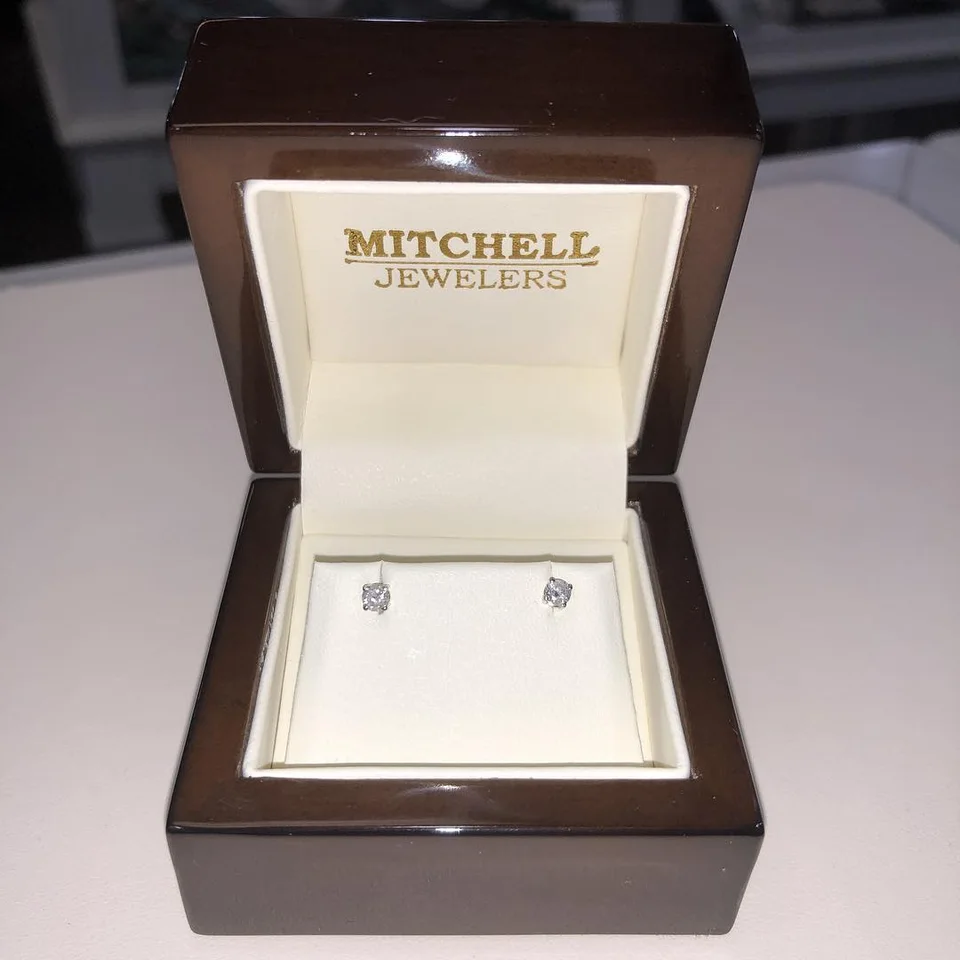 Diamond earrings from an archived Mitchell Jewelers promotion